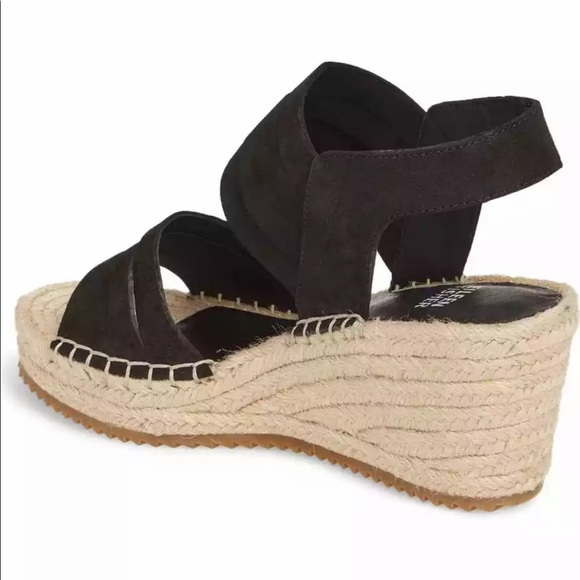Eileen Fisher Women's Largo Espadrille Wedge Sandal Black Size 9 - Picture 5 of 5